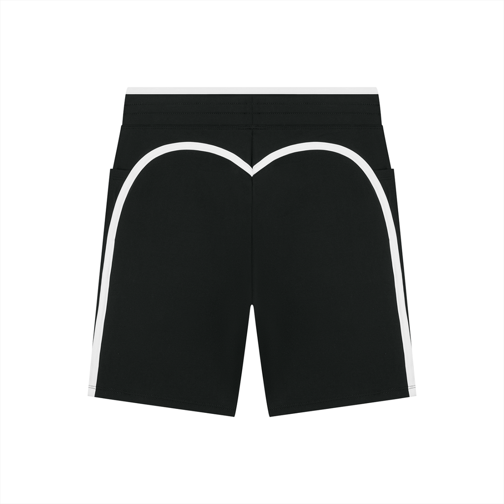 Liga Combat Round Zero Short back view in black with white side binding down each leg