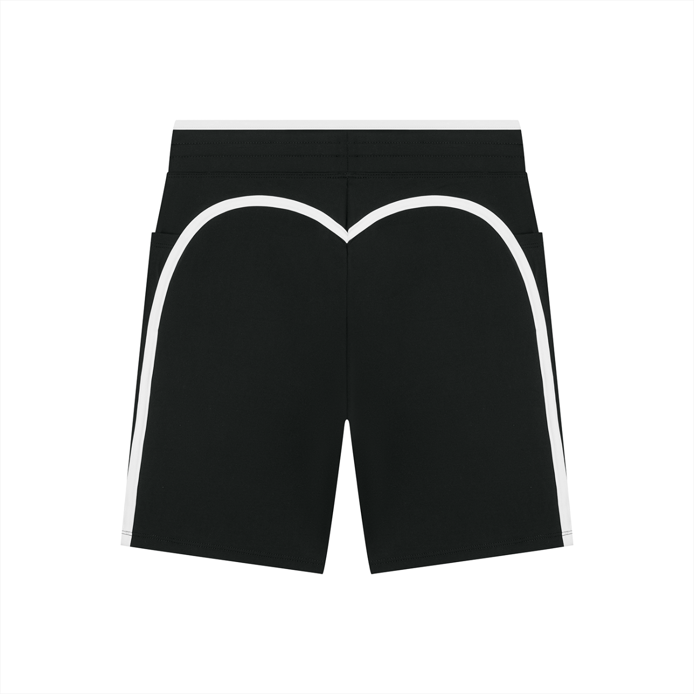 Liga Combat Round Zero Short back view in black with white side binding down each leg