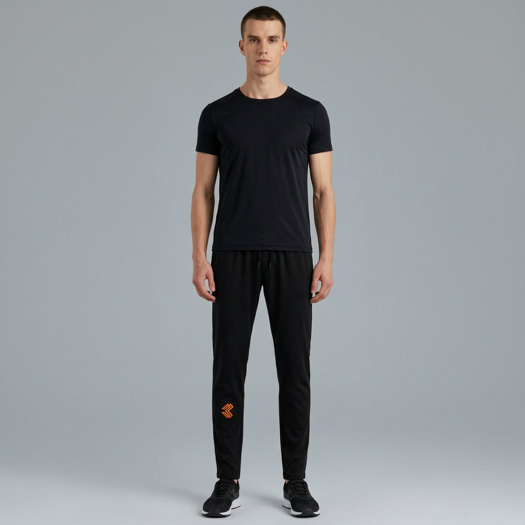 Liga Combat Rounds Jogger studio product shot, tapered black jogger with a straight hem