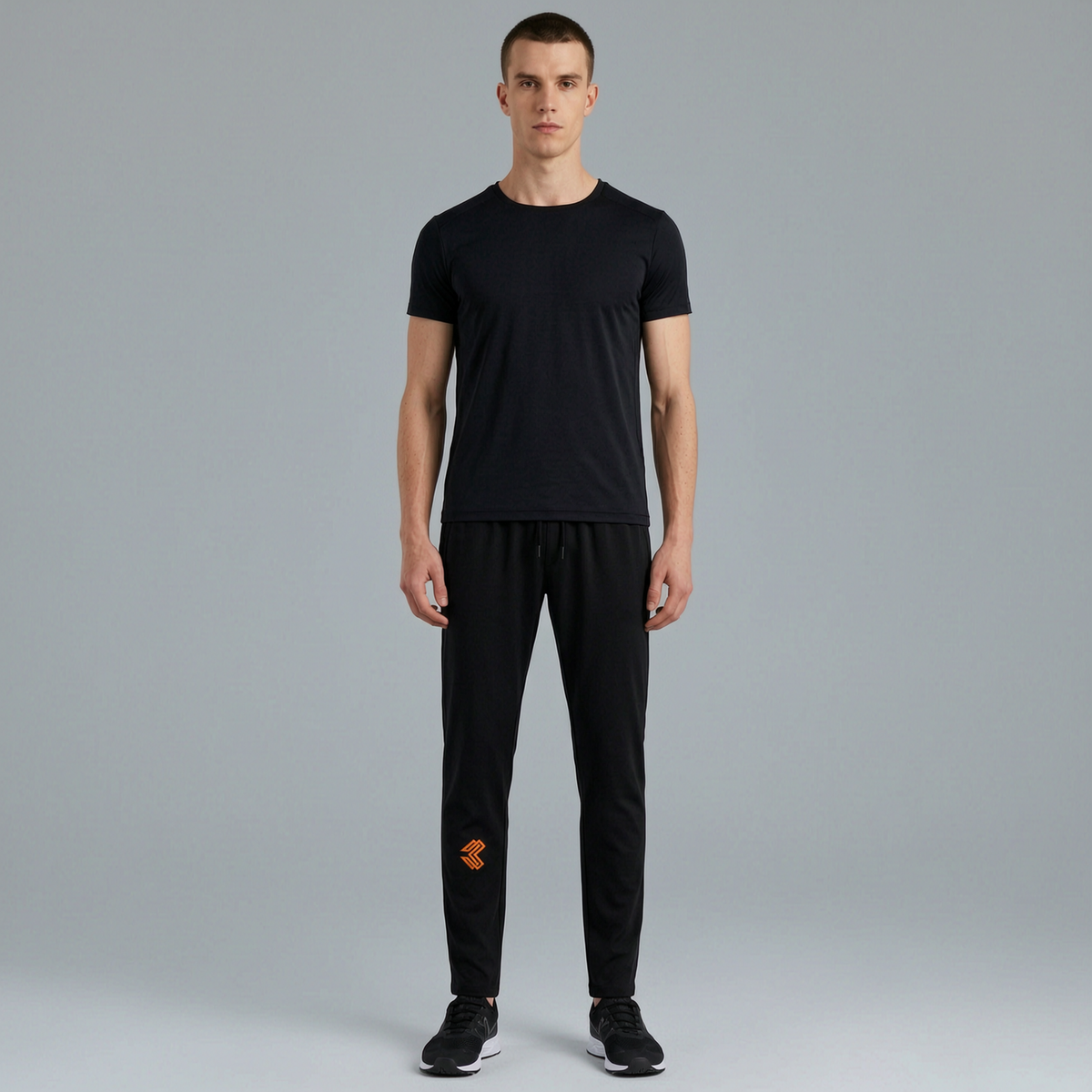Liga Combat Rounds Jogger studio product shot, tapered black jogger with a straight hem