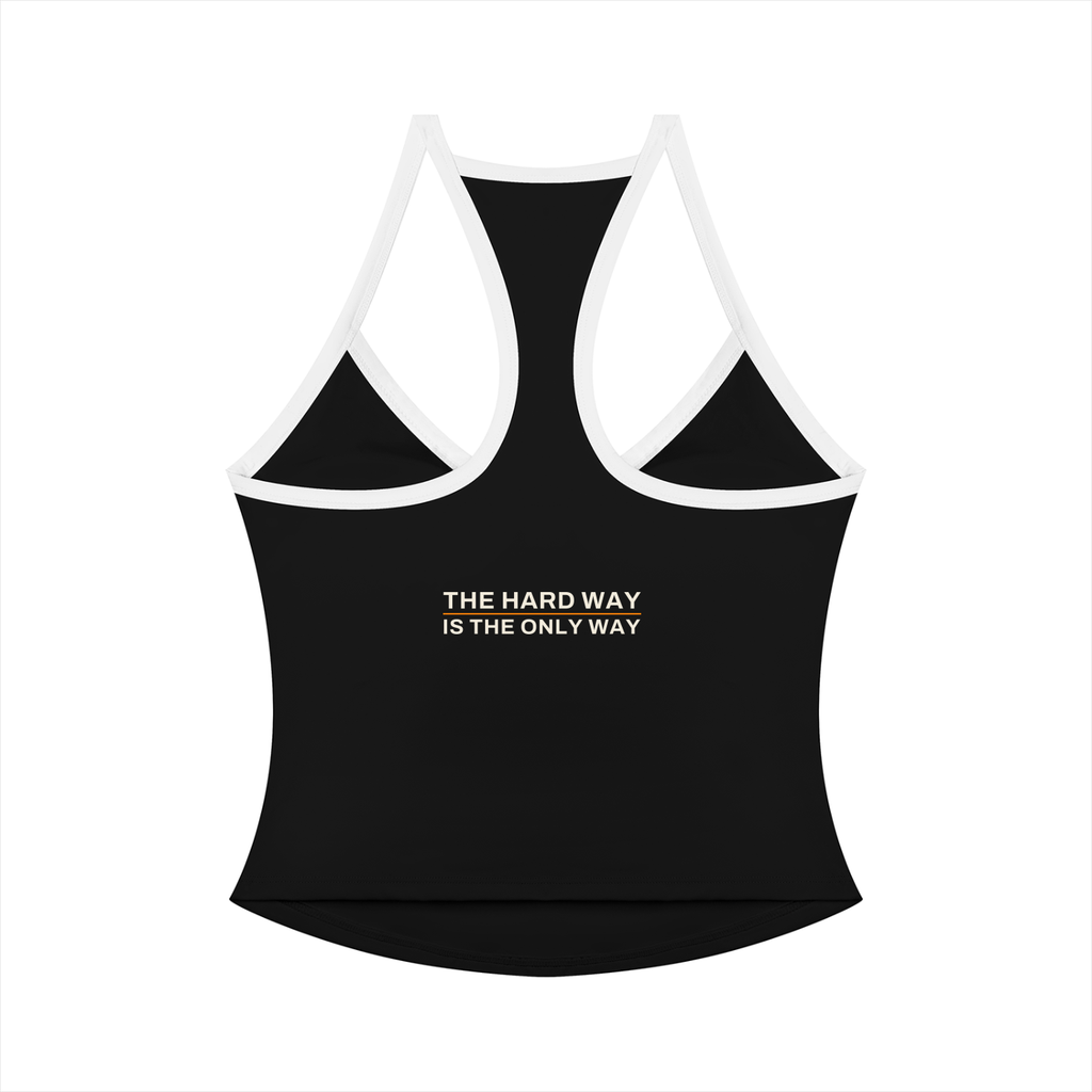 Liga Combat The Hard Way Tank back view with THE HARD WAY IS THE ONLY WAY across the upper back