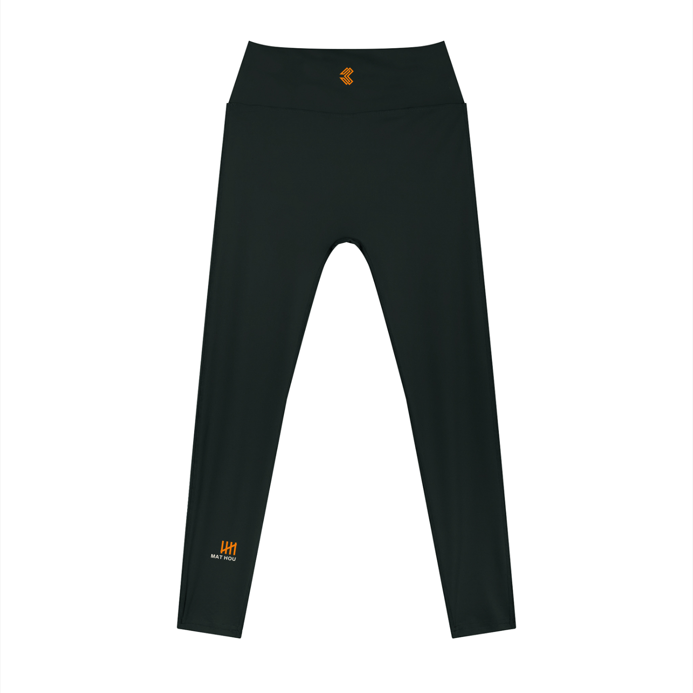 Liga Combat Mat Hours Legging front view with the tally mark down the calf and monogram at the hip, for gym and mat training